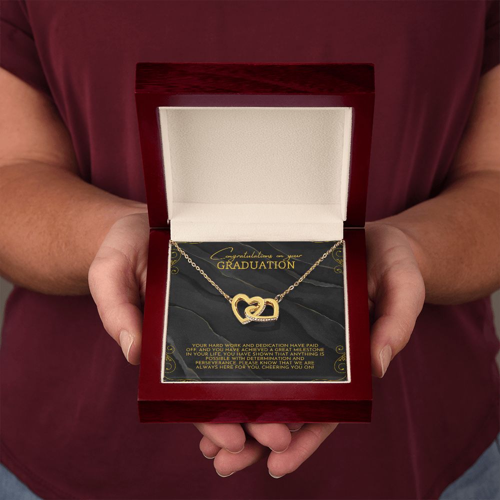 Congratulations on your Graduation | Your hard work and dedication have paid off - Interlocking Hearts Necklace