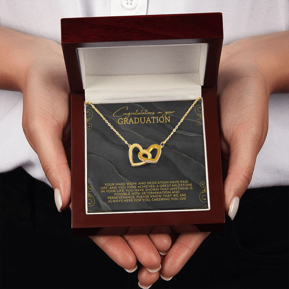 Congratulations on your Graduation | Your hard work and dedication have paid off - Interlocking Hearts Necklace