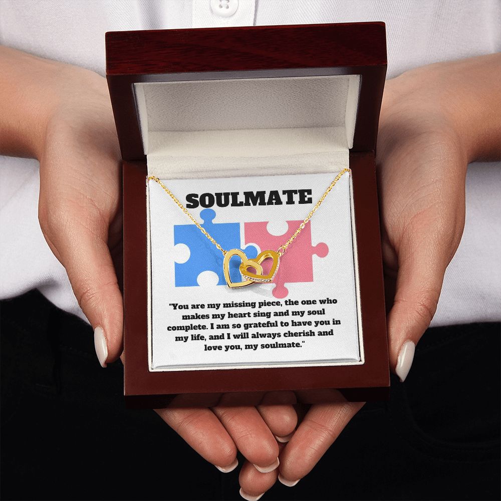 Soulmate | You are my missing piece, the one who makes my heart sing and my soul complete - Interlocking Hearts Necklace