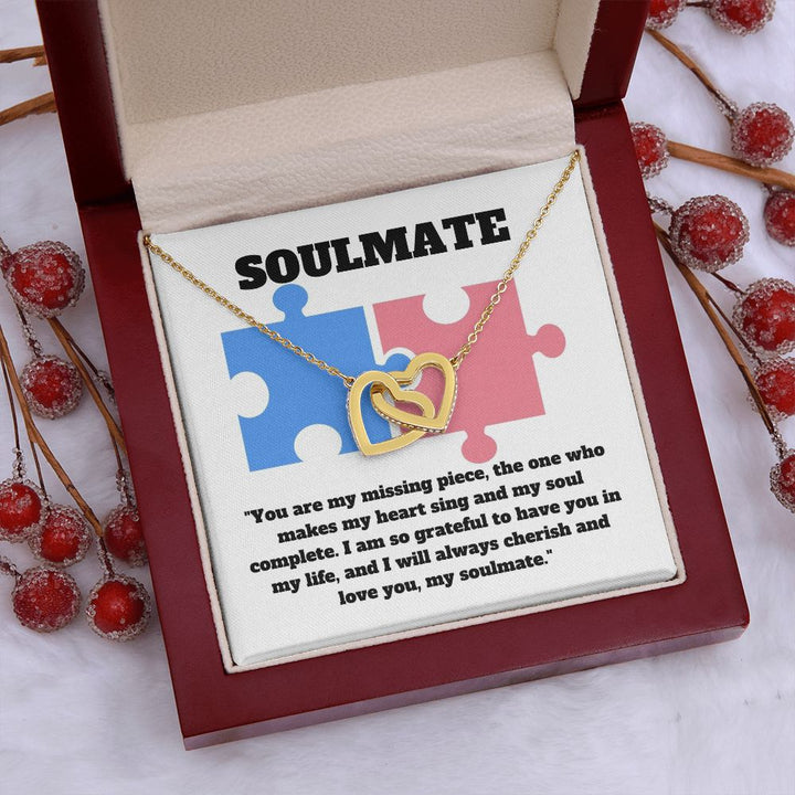 Soulmate | You are my missing piece, the one who makes my heart sing and my soul complete - Interlocking Hearts Necklace