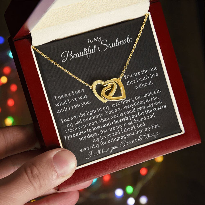 To My Beautiful Soulmate | You are the one that I can't live without - Interlocking Hearts Necklace