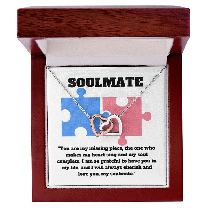 Soulmate | You are my missing piece, the one who makes my heart sing and my soul complete - Interlocking Hearts Necklace