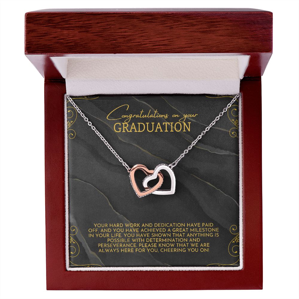 Congratulations on your Graduation | Your hard work and dedication have paid off - Interlocking Hearts Necklace