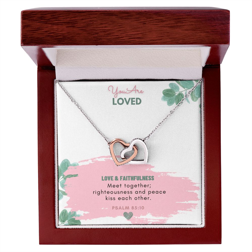 You are Loved | Love and Faithfulness meet together - Interlocking Hearts Necklace