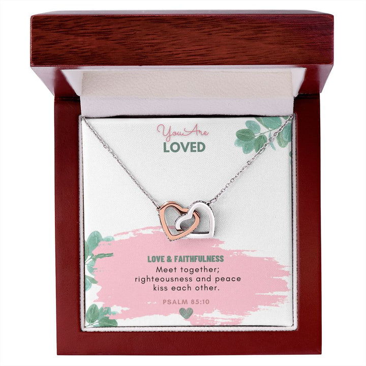 You are Loved | Love and Faithfulness meet together - Interlocking Hearts Necklace