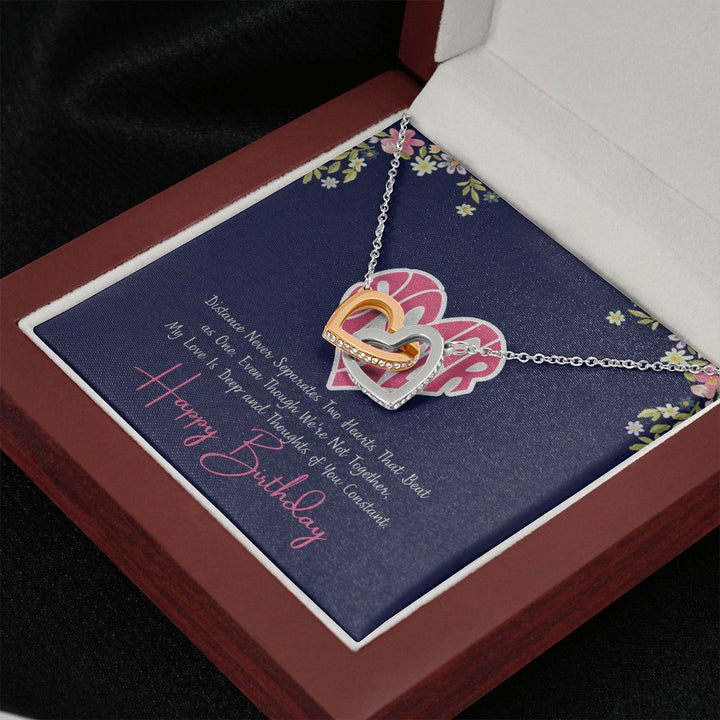 Sister | My Love is deep and thoughts of you Constant, Happy Birthday - Interlocking Hearts Necklace