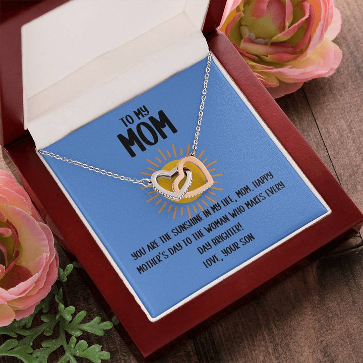 Happy Mother's Day | To the woman who makes everyday brighter - Interlocking Hearts Necklace