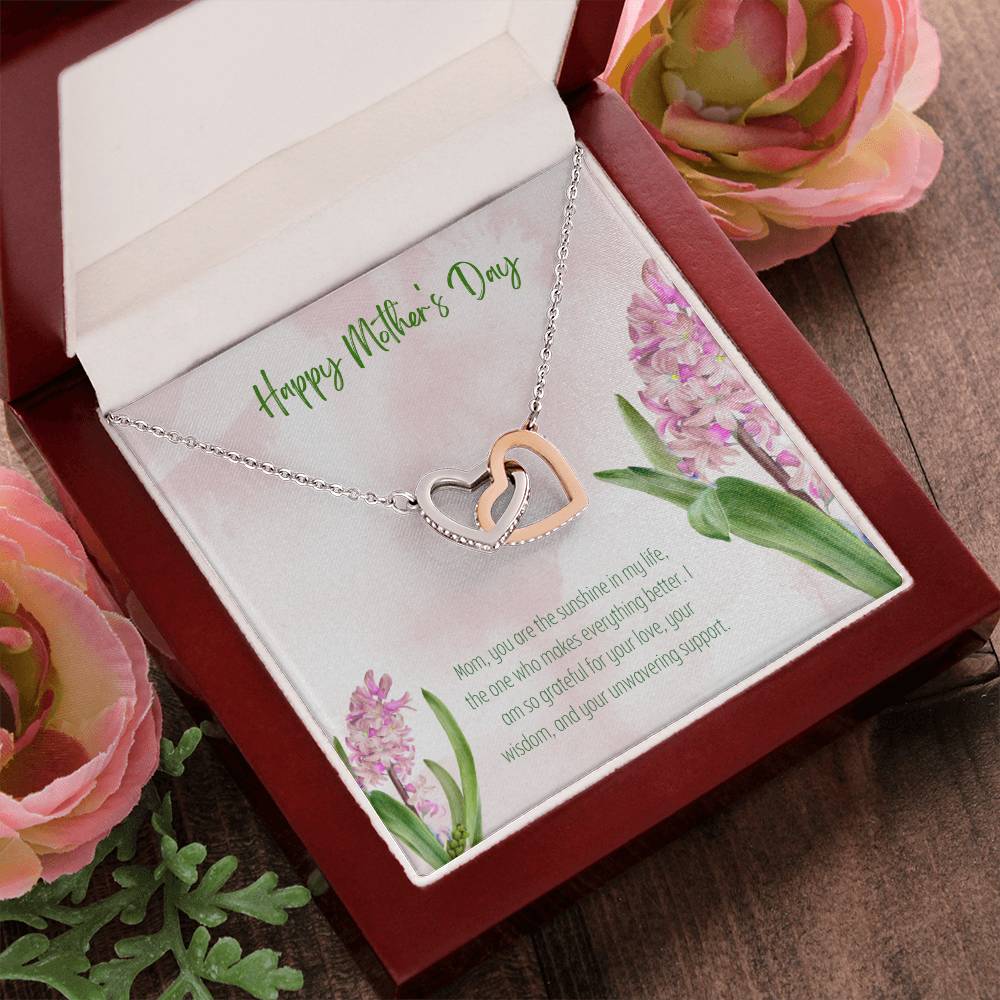 Happy Mother's Day | Mom, you are the sunshine in my life, the one who makes everything better - Interlocking Hearts Necklace