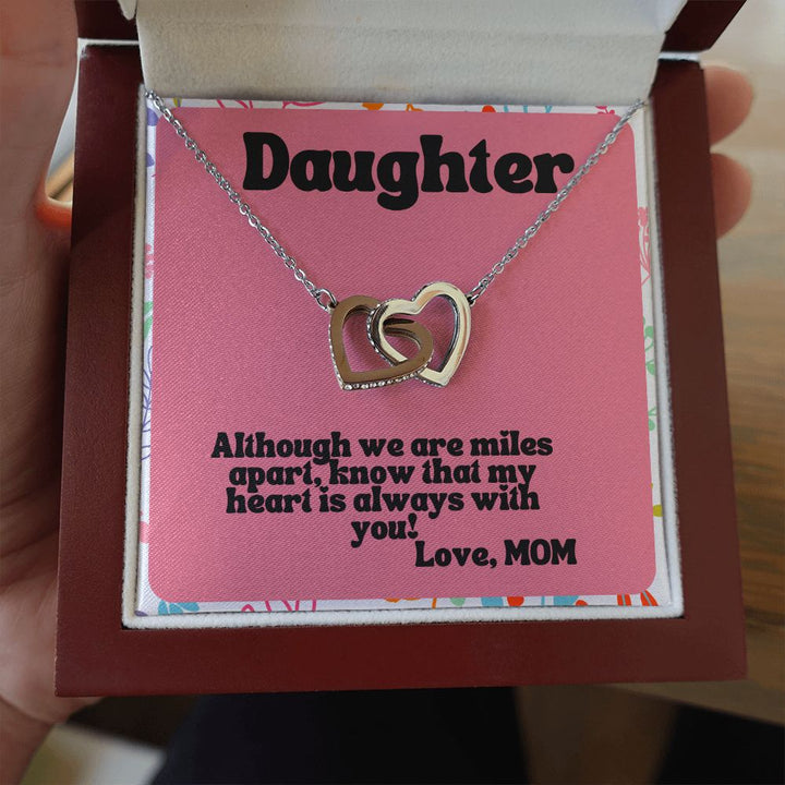 Daughter | Know that my heart is always with you! Love, Mom - Interlocking Hearts Necklace