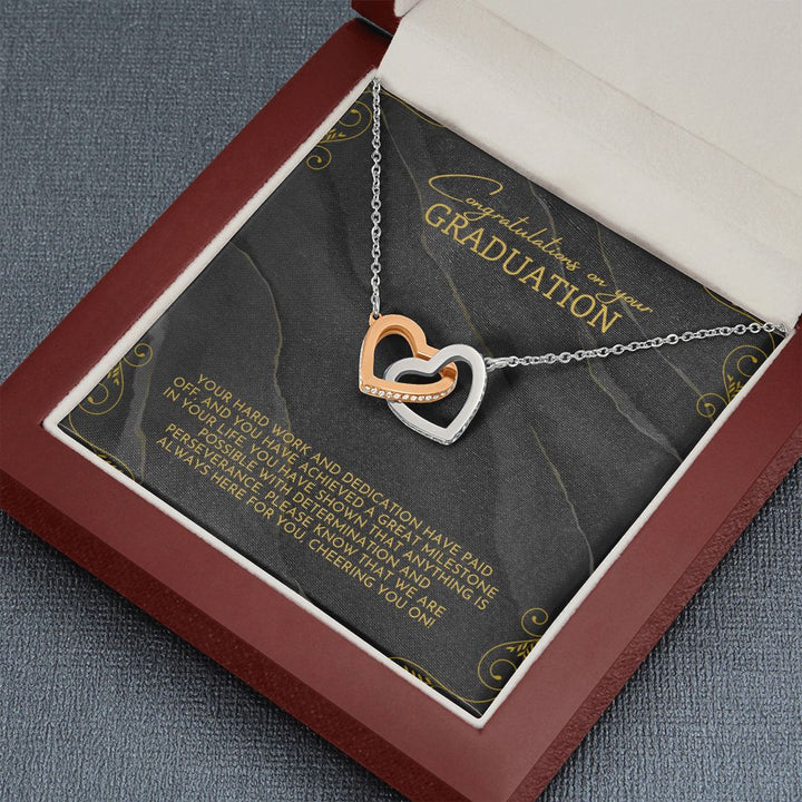 Congratulations on your Graduation | Your hard work and dedication have paid off - Interlocking Hearts Necklace