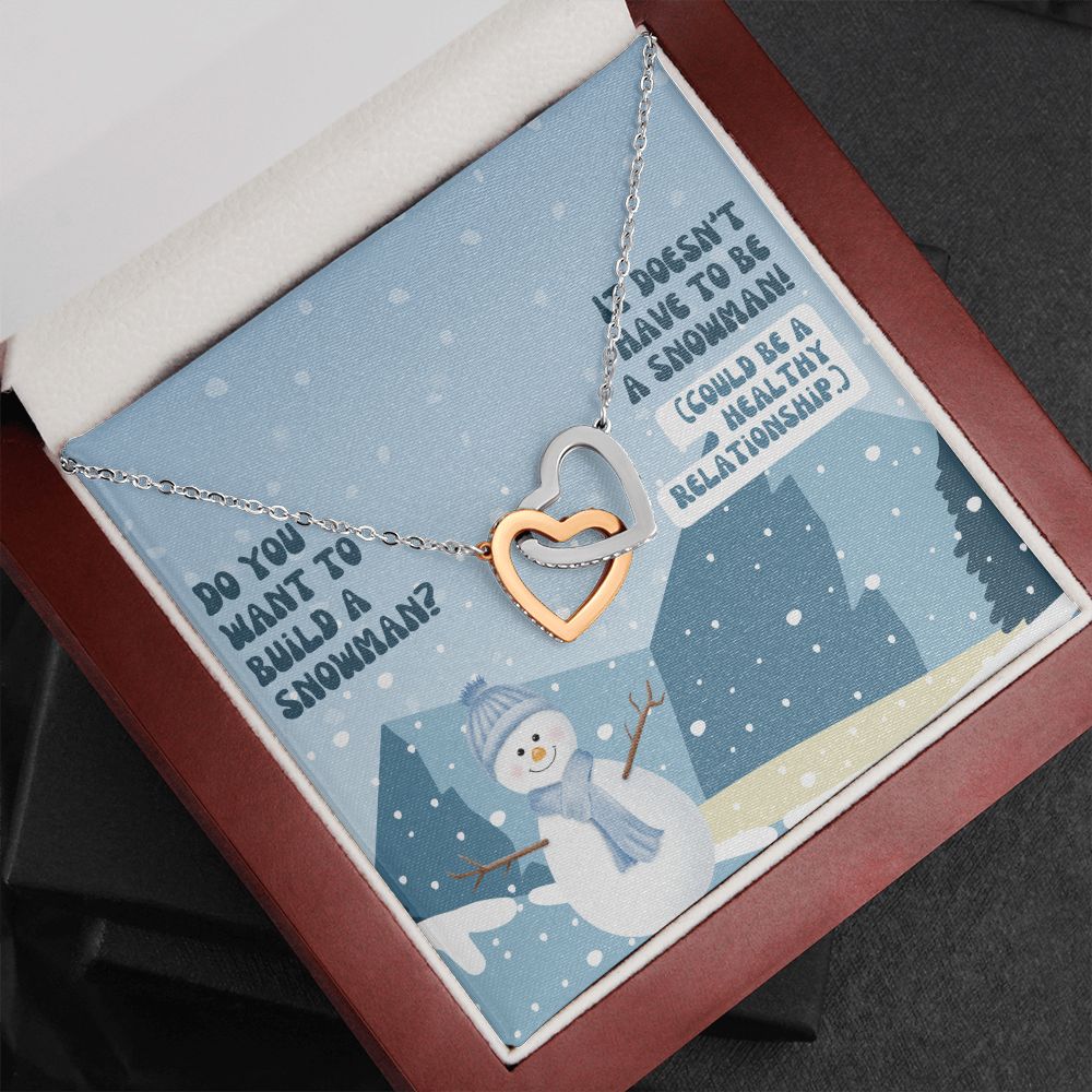 It doesn't have to be a Snowman! (Could be a Healthy Relationship) - Interlocking Hearts Necklace