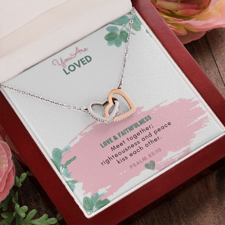 You are Loved | Love and Faithfulness meet together - Interlocking Hearts Necklace