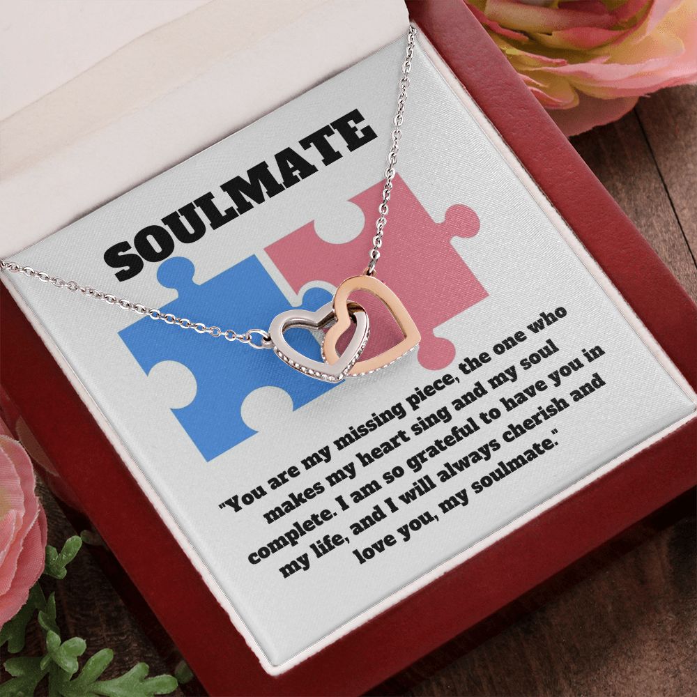 Soulmate | You are my missing piece, the one who makes my heart sing and my soul complete - Interlocking Hearts Necklace