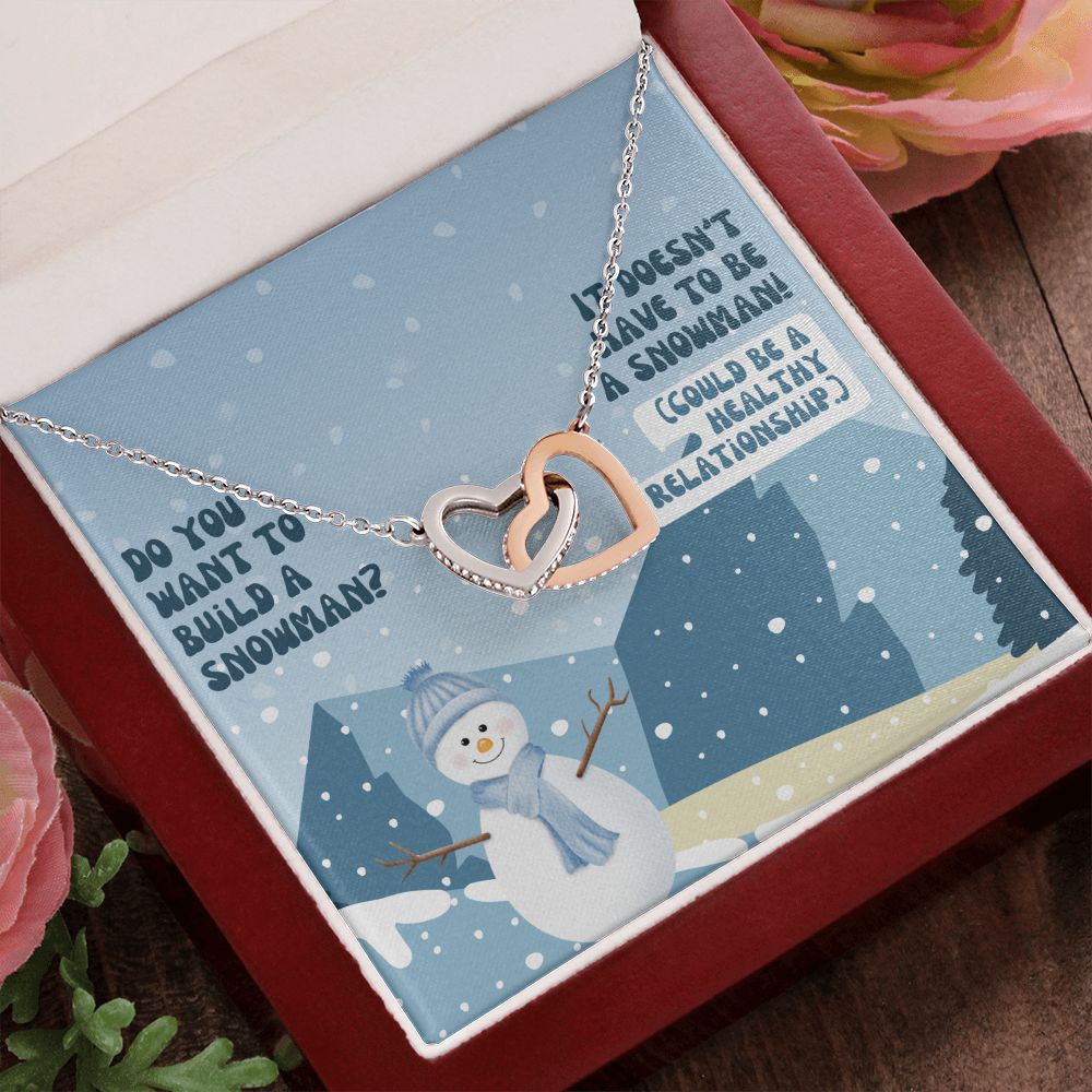 It doesn't have to be a Snowman! (Could be a Healthy Relationship) - Interlocking Hearts Necklace