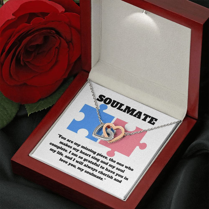 Soulmate | You are my missing piece, the one who makes my heart sing and my soul complete - Interlocking Hearts Necklace