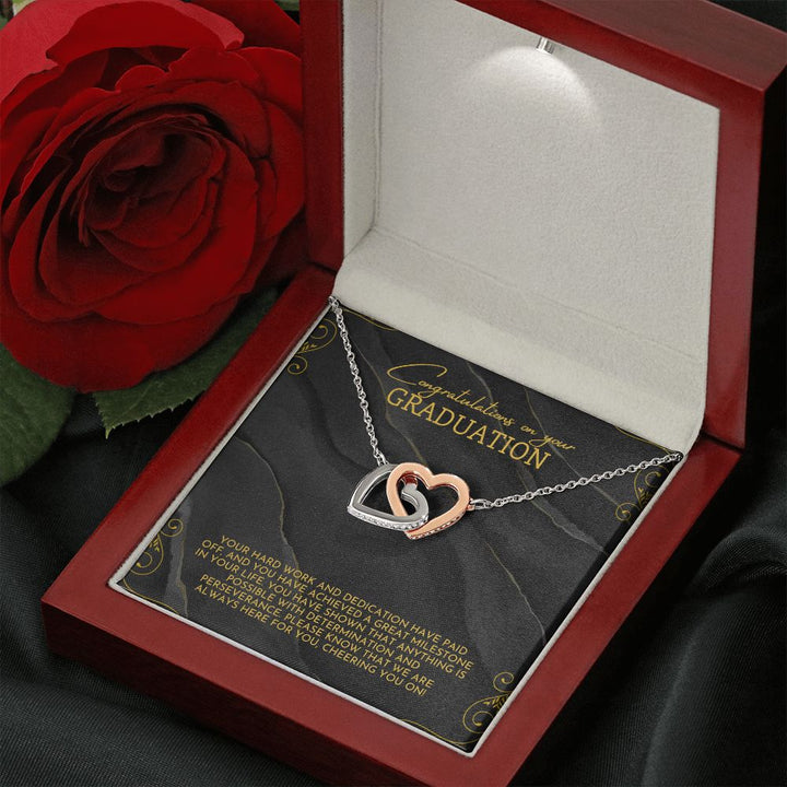 Congratulations on your Graduation | Your hard work and dedication have paid off - Interlocking Hearts Necklace