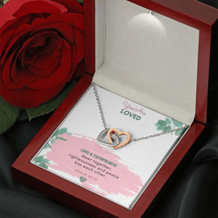 You are Loved | Love and Faithfulness meet together - Interlocking Hearts Necklace