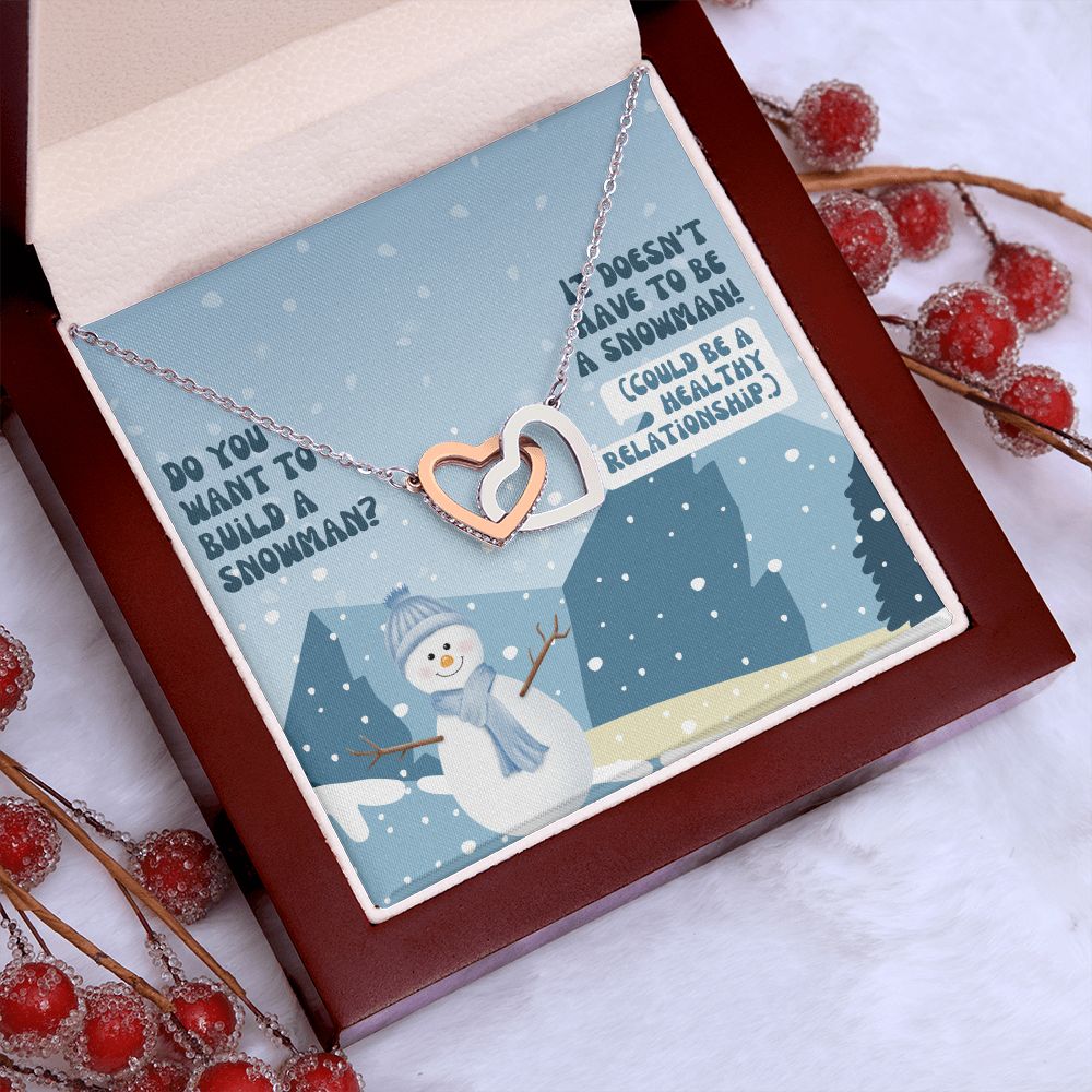 It doesn't have to be a Snowman! (Could be a Healthy Relationship) - Interlocking Hearts Necklace