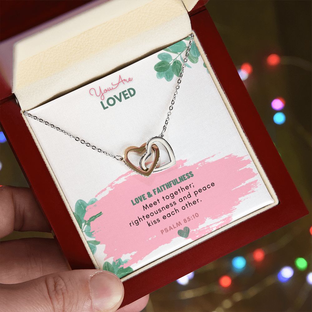 You are Loved | Love and Faithfulness meet together - Interlocking Hearts Necklace