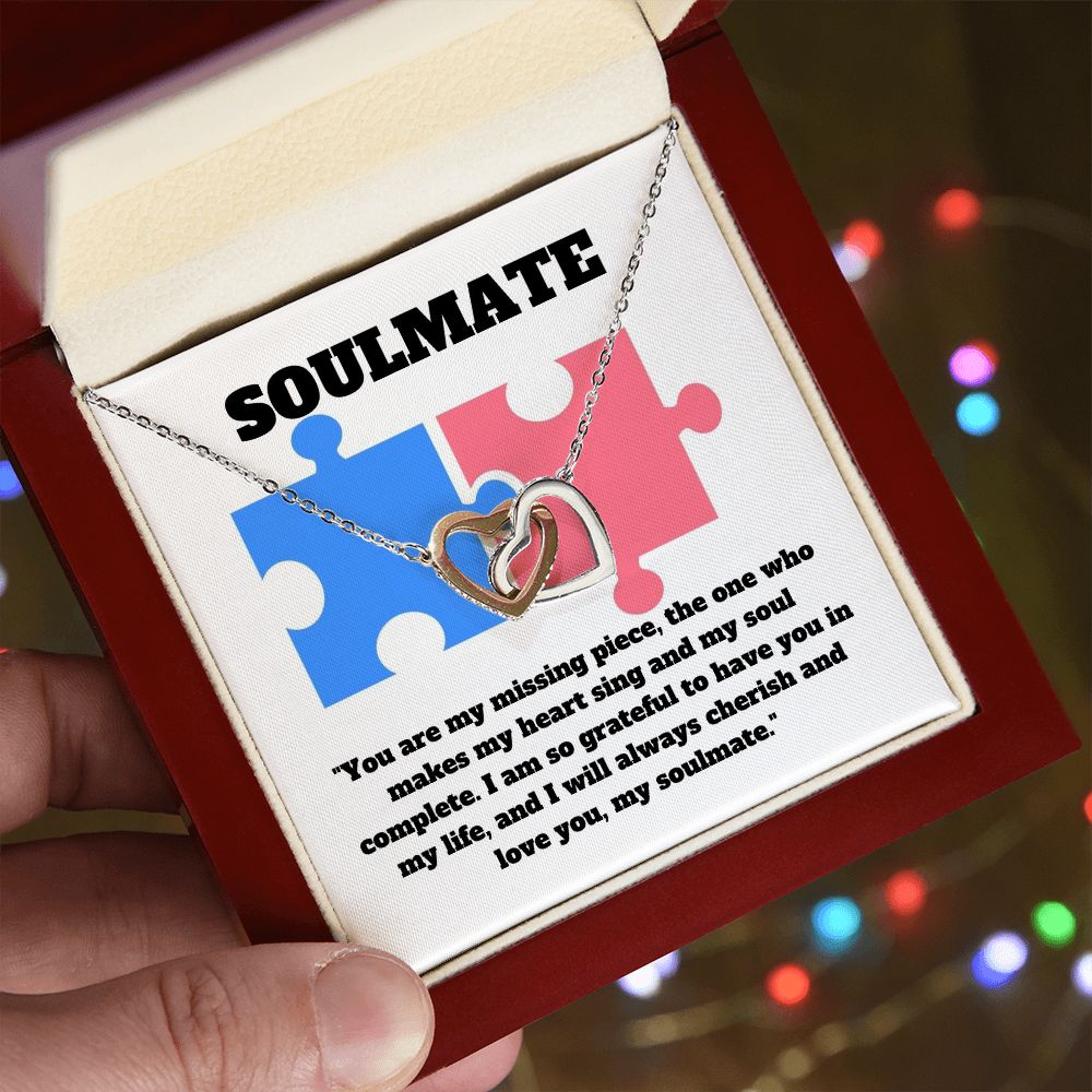 Soulmate | You are my missing piece, the one who makes my heart sing and my soul complete - Interlocking Hearts Necklace