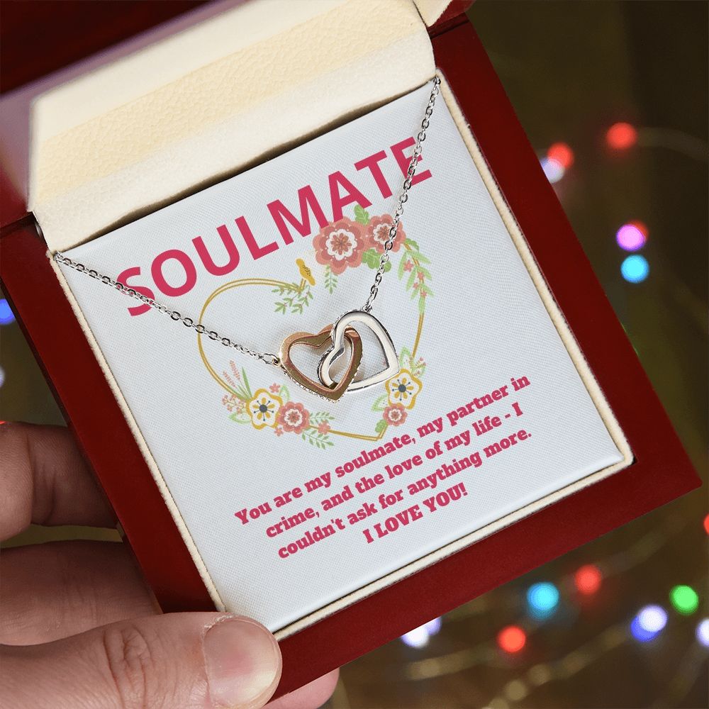 Soulmate | You are my soulmate, my partner in crime, and the love of my life - Interlocking Hearts Necklace