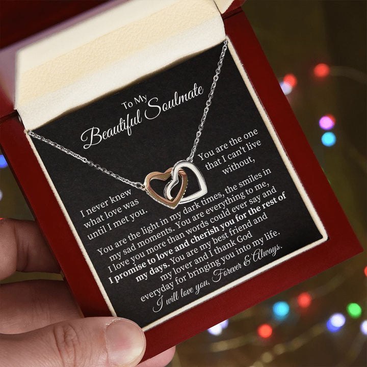 To My Beautiful Soulmate | You are the one that I can't live without - Interlocking Hearts Necklace