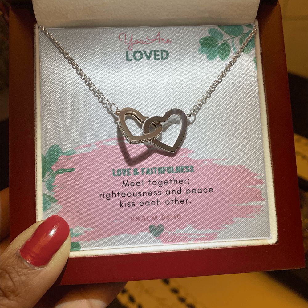 You are Loved | Love and Faithfulness meet together - Interlocking Hearts Necklace