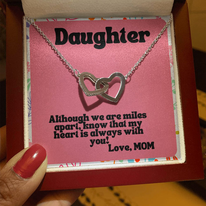 Daughter | Know that my heart is always with you! Love, Mom - Interlocking Hearts Necklace