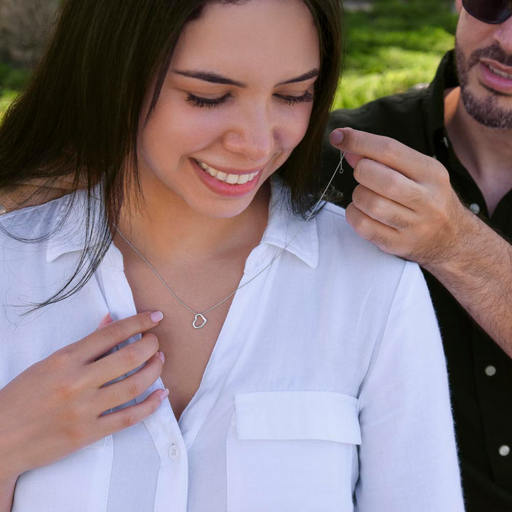 To My Wife | You make my Heart Beet Faster! I Love You - Delicate Heart Necklace