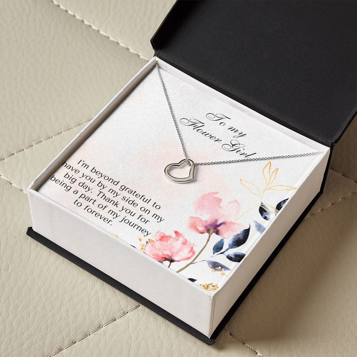 To My Flower Girl | Thank you for being a part of my journey to forever - Delicate Heart Necklace