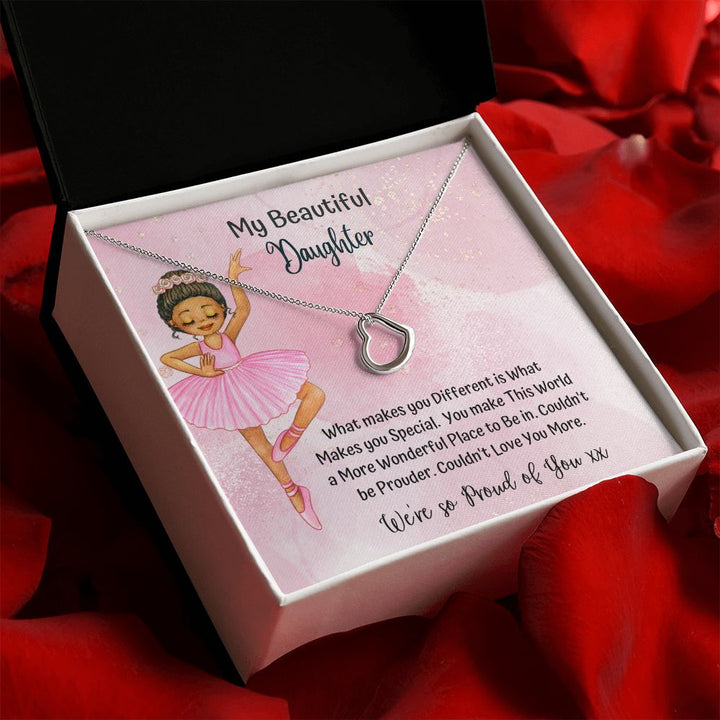 My Beautiful Daughter | You make this world a more wonderful place to be in - Delicate Heart Necklace