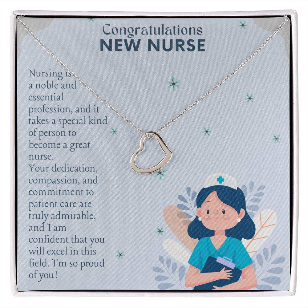 Congratulations New Nurse | I am confident that you will excel in this field - Delicate Heart Necklace