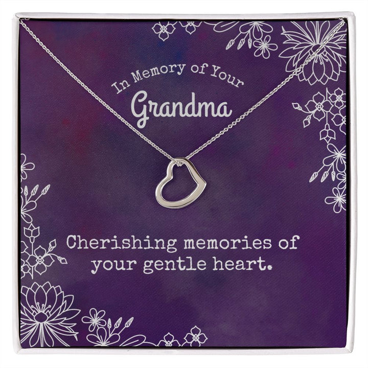 In Memory of Your Grandma | Cherishing memories of your gentle heart. - Delicate Heart Necklace