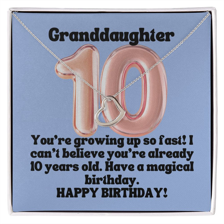 Granddaughter | You're growing up so fast! I can't believe you're already 10 years old. Happy Birthday! - Delicate Heart Necklace