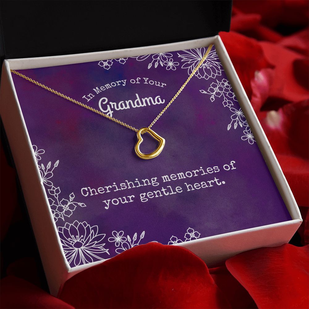 In Memory of Your Grandma | Cherishing memories of your gentle heart. - Delicate Heart Necklace