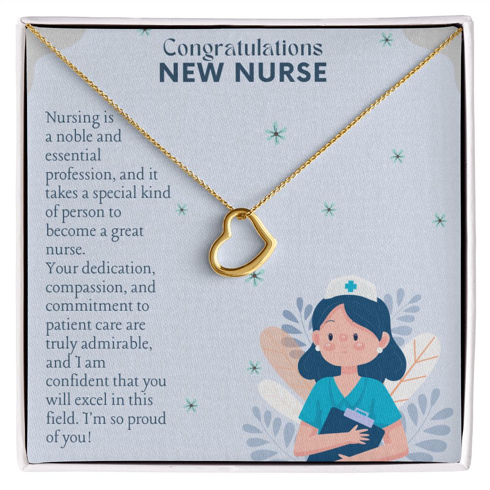 Congratulations New Nurse | I am confident that you will excel in this field - Delicate Heart Necklace