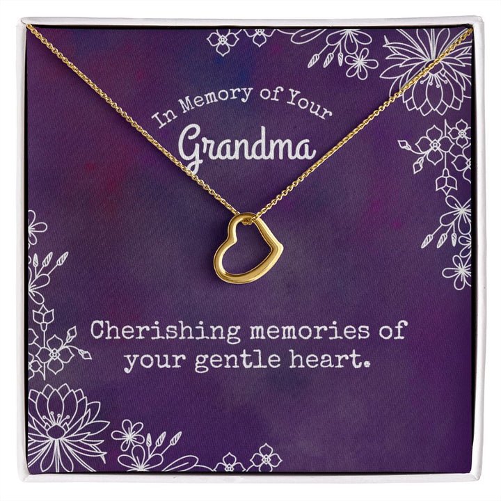 In Memory of Your Grandma | Cherishing memories of your gentle heart. - Delicate Heart Necklace