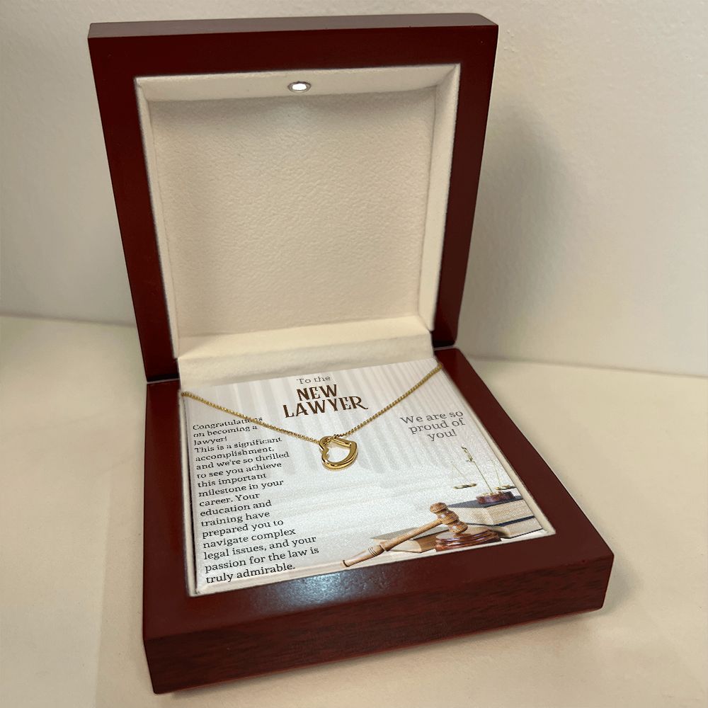 To the New Lawyer | This is a significant accomplishment, and we're so thrilled to see you achieve this important milestone - Delicate Heart Necklace