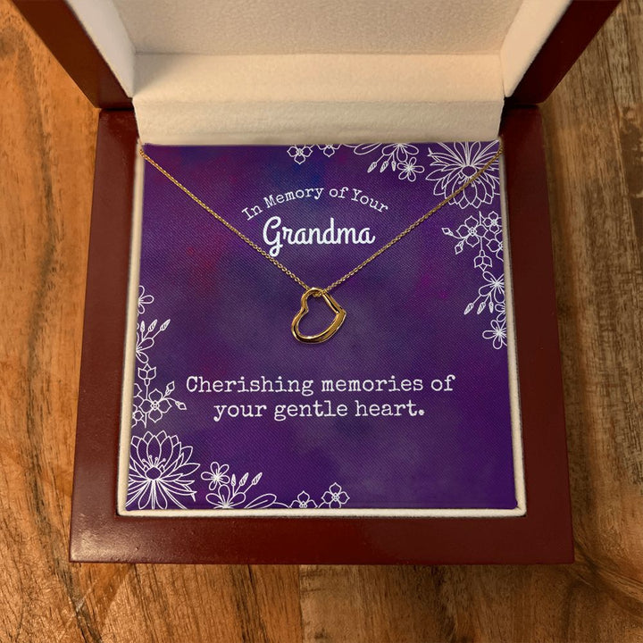 In Memory of Your Grandma | Cherishing memories of your gentle heart. - Delicate Heart Necklace