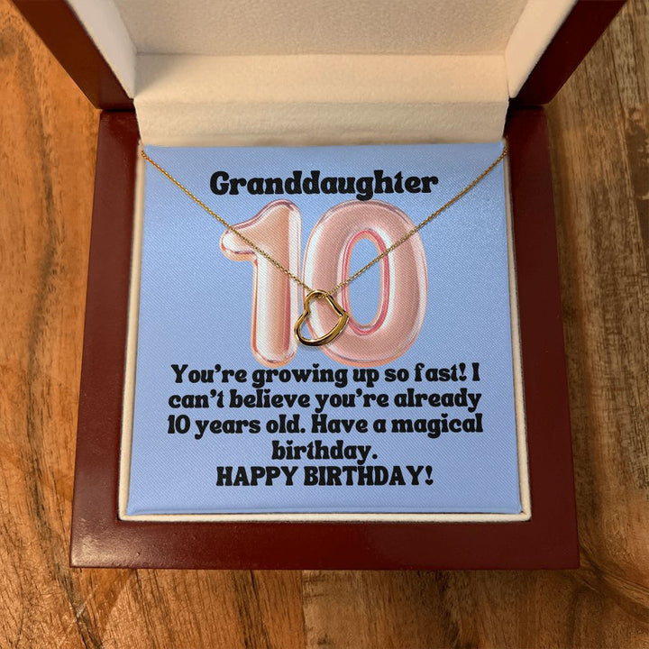 Granddaughter | You're growing up so fast! I can't believe you're already 10 years old. Happy Birthday! - Delicate Heart Necklace