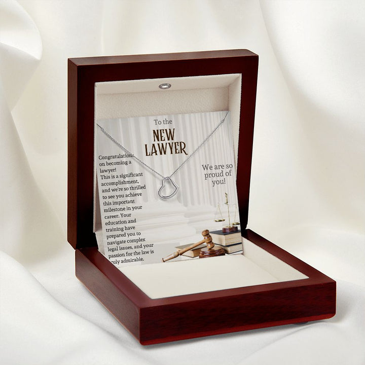 To the New Lawyer | This is a significant accomplishment, and we're so thrilled to see you achieve this important milestone - Delicate Heart Necklace