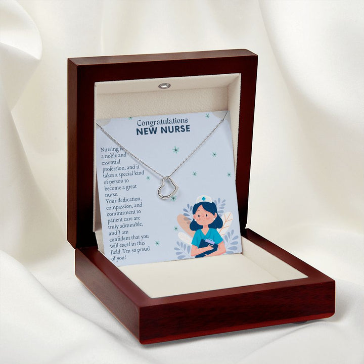 Congratulations New Nurse | I am confident that you will excel in this field - Delicate Heart Necklace