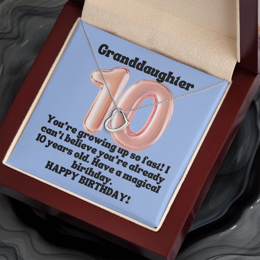 Granddaughter | You're growing up so fast! I can't believe you're already 10 years old. Happy Birthday! - Delicate Heart Necklace