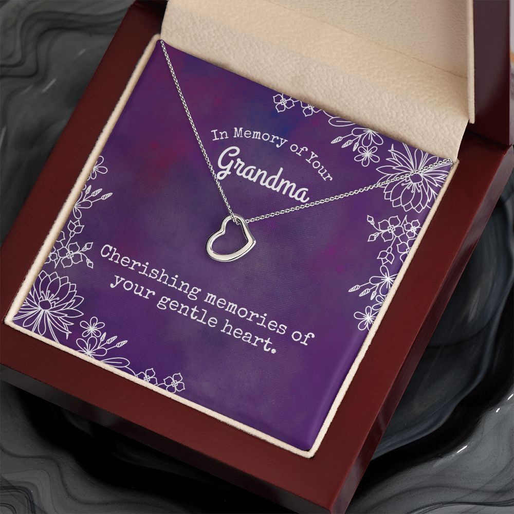 In Memory of Your Grandma | Cherishing memories of your gentle heart. - Delicate Heart Necklace