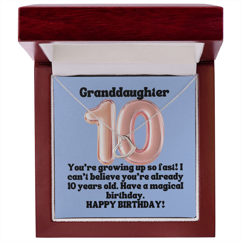 Granddaughter | You're growing up so fast! I can't believe you're already 10 years old. Happy Birthday! - Delicate Heart Necklace