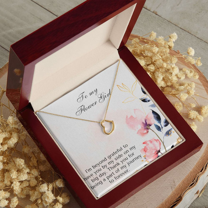 To My Flower Girl | Thank you for being a part of my journey to forever - Delicate Heart Necklace