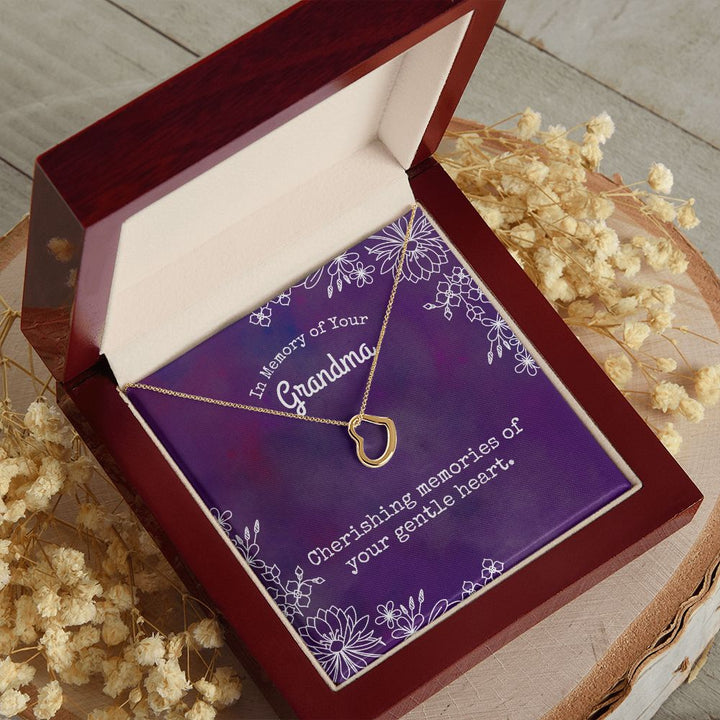 In Memory of Your Grandma | Cherishing memories of your gentle heart. - Delicate Heart Necklace