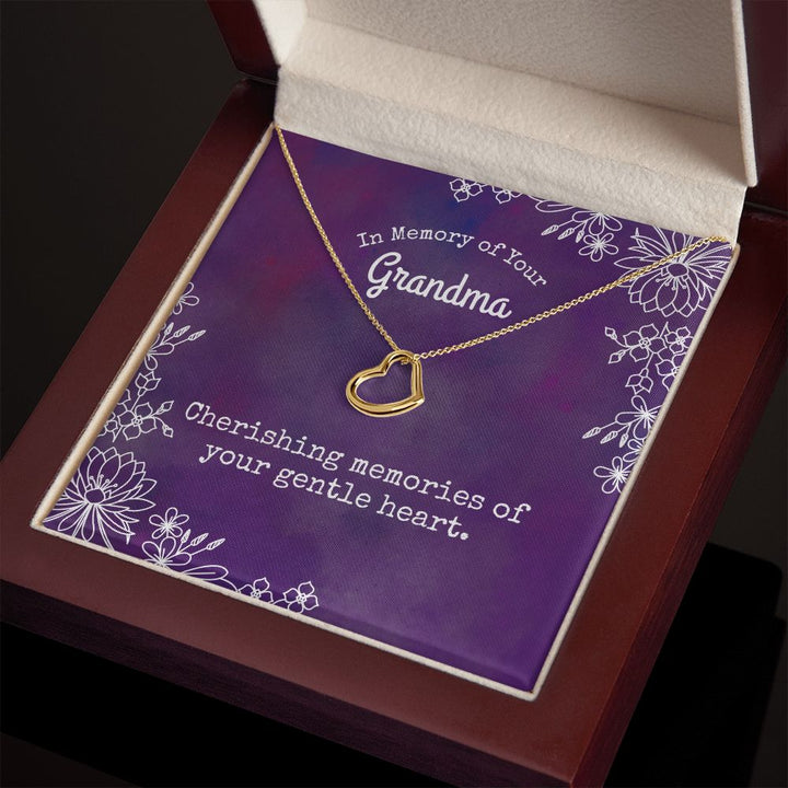 In Memory of Your Grandma | Cherishing memories of your gentle heart. - Delicate Heart Necklace