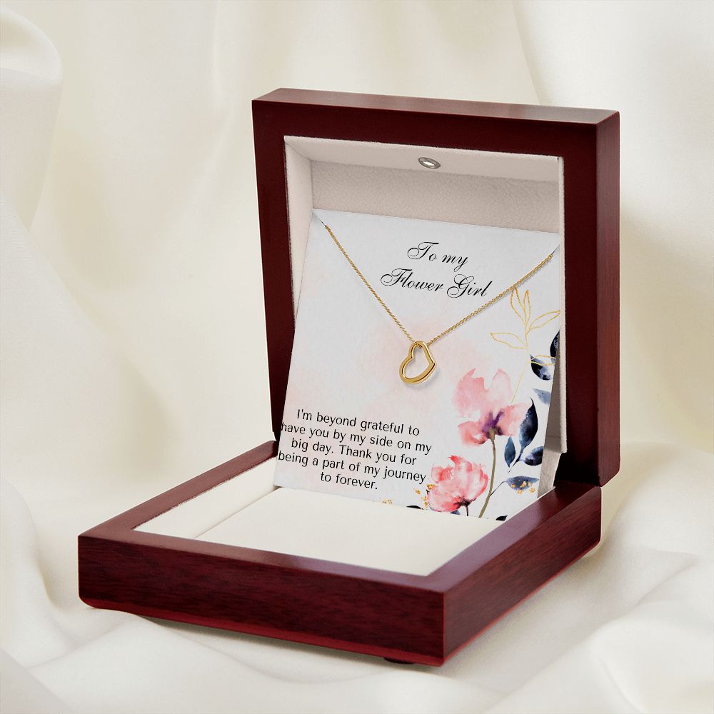 To My Flower Girl | Thank you for being a part of my journey to forever - Delicate Heart Necklace