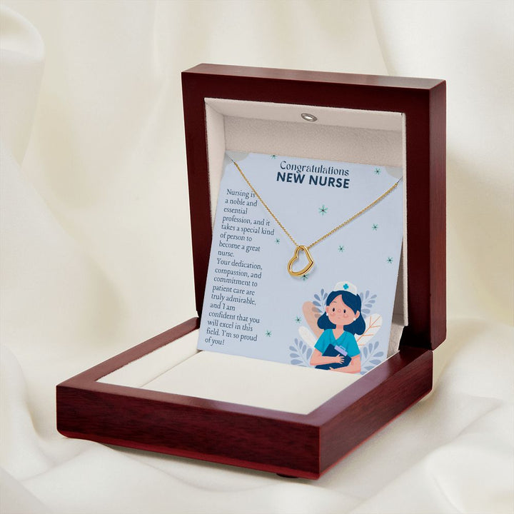 Congratulations New Nurse | I am confident that you will excel in this field - Delicate Heart Necklace